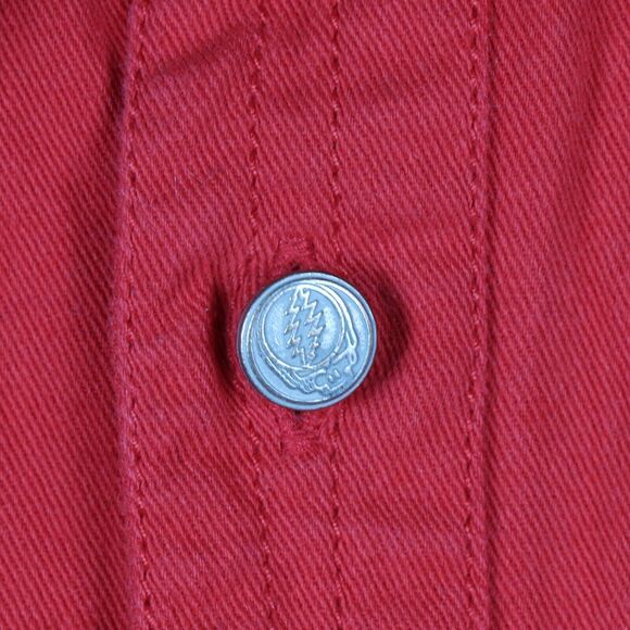 Teton x Grateful Dead Denim Button Up Workshirt Men's Size Small Red - Picture 5 of 7
